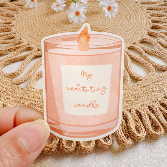 Meditating Candle Sticker