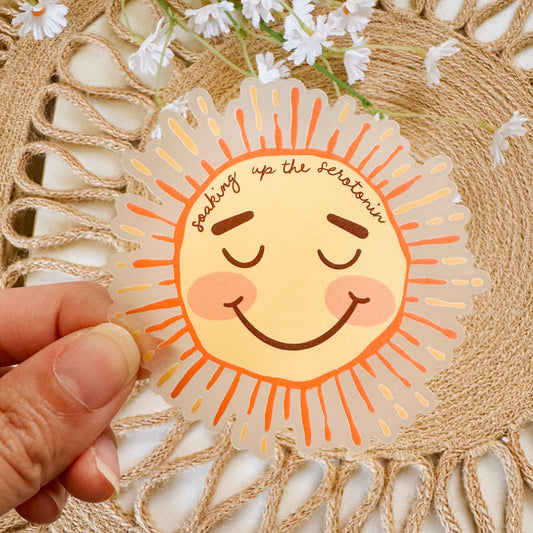 Clear Serotonin Sun Sticker