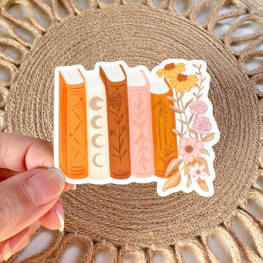 Floral Adorned Books Sticker