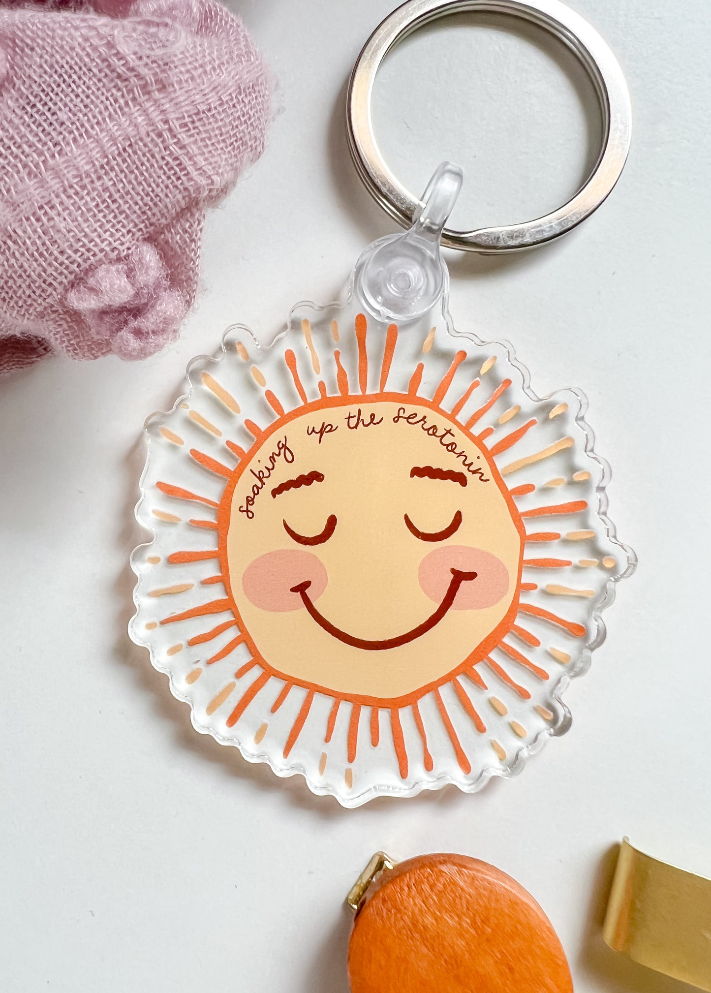 Serotonin Sun Acrylic Keychain 2x2"